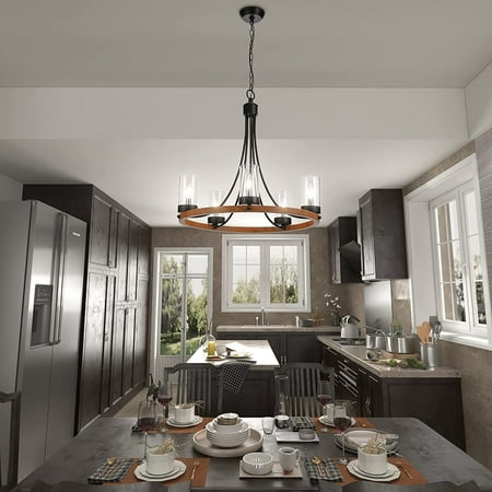 

4modernhome Maxax 5 - Light Candle Wrought Iron Wagon Wheel Chandelier - MX19025-5W-P