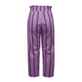 thumbnail image 6 of Arlun Striped Linen Pants for Women Summer Baggy Wide Leg Pant Drawstring High Waist Casual Stripes Color-Block Trousers Soft Lightweight Flowy Beach Resort Trouser with Pockets 1-Purple M, 6 of 7