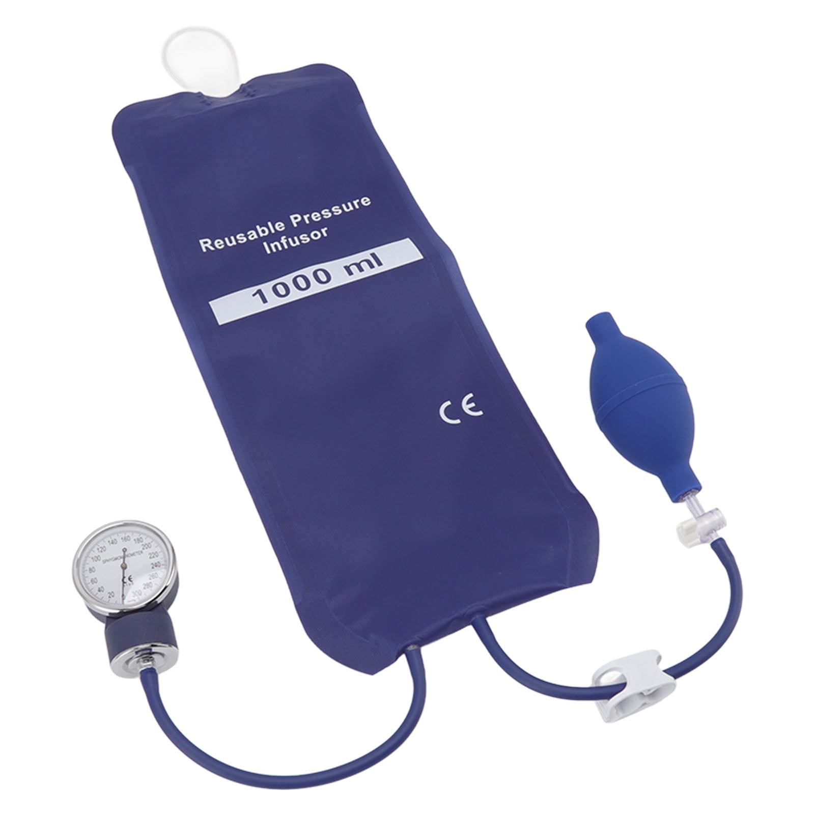 Blood Transfusion Pressure Bag, Pressure Infusion Bag Gold Pressure Gage TPU Reuseable 1000ml