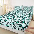 thumbnail image 3 of jejeloiu Leopard Cheetah Texture Bed Sheets,Chic Minimalist Aesthetic King Sheets,Lightgreen Wildlife Print Sheet Set For Kids,Luxury Bedroom Decor,4-Piece, 3 of 7