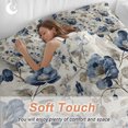 thumbnail image 5 of Blue Gray Spring Floral Duvet Cover Set, Vintage Botanical Soft Duvet Cover Twin Size Bedding Set 4 Pieces, 1 Quiltcover and 2 Pillowcases with Zipper, 1 Bed Sheet for All Seasons, 5 of 9