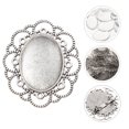 thumbnail image 3 of Miangastore 30Pcs Vintage Brooch Base Bezels Blanks Kit with 30Pcs Glass Dome for DIY Craft, 3 of 8