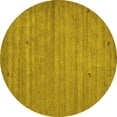 thumbnail image 1 of Ahgly Company Indoor Round Abstract Yellow Contemporary Area Rugs, 5' Round, 1 of 4