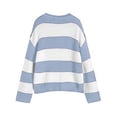 thumbnail image 5 of Sale Clearance Baberdicy Women's 2024 Autumn and Winter Round Neck Long Sleeve Striped Sweater Border European and American Clothing Bell Sleeve Loose Sweater Women, 5 of 8