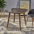 thumbnail image 2 of 35.75" Walnut Brown Solid Contemporary Handcrafted Square Dining Table, 2 of 5