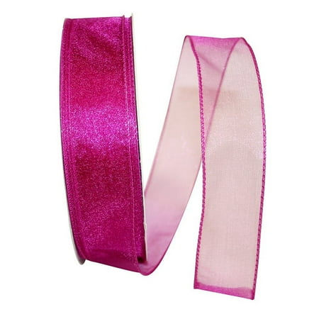 UPC: 0840108865442 | JAM Paper Sheer Wired Ribbon  1 1/2 Inches x 50 Yards  Magenta  1/Pack