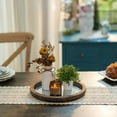 thumbnail image 6 of Candle Plate Holder Tray: Round Wooden Decorative Mirror Candle Plate Small Farmhouse Table Centerpiece Rustic Tealight Pillar Trays for Christmas Wedding Halloween Home Decor, 6 of 16