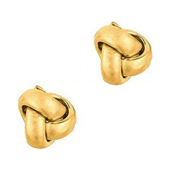 Jewelstop 10K Yellow Gold Love Knot Stud Post Earrings - 6mm Small