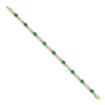 thumbnail image 2 of 14k Yellow Gold Bracelet Gemstones Fancy May Women's Emerald Oval 5 mm 7.25 in Diamond and, 2 of 4