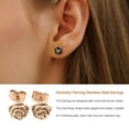 thumbnail image 4 of Pendientes de 5 piezas Qarigey para mujer y niña acero de titanio oro rosa, 4 of 6