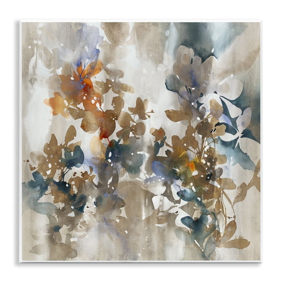 Stupell Industries Solemn Neutral Botanicals Floral Painting Unframed Art Print Wall Art, 12 x 12