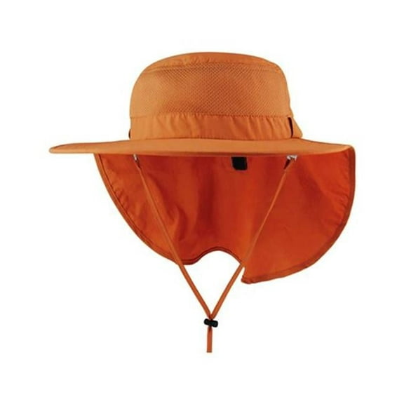 Juniper J7243 Taslon UV Large Bill Hat With Roll-Up Flap, Orange