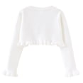 thumbnail image 3 of GYRATEDREAM Girls Long Sleeve Cardigan Childrens Kids Bolero Shrug Scallop Trim Knitted Open Front Cardigan Sweater, 3 of 6
