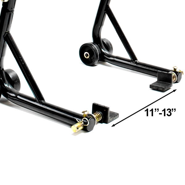 Venom Sport Bike Motorcycle Front /& Rear Combo Lift Stands Black Universal Front Wheel Fork /& Rear Swingarm Spool Lift Stands Fits Most Yamaha Honda Kawasaki Suzuki Ducati BMW