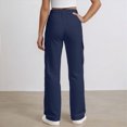thumbnail image 5 of TOWED22 Girls' Sweatpants Straight Leg Drawstring Kids Joggers Open Bottom Baggy Teen Pants with Pockets(Navy,13-14 Y), 5 of 6