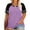 Light Purple, variant on Vergoodr Plus-Size-Tops for Women Summer Short Sleeve Raglan Color Block Striped T-Shirts