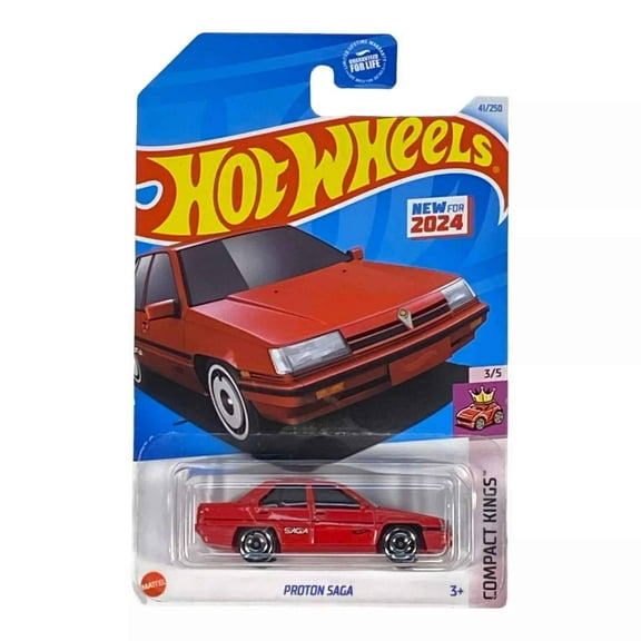 Hot Wheels Compact Kings 3/5 (2021) Red Proton Saga Toy Car 41/250