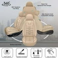 thumbnail image 5 of LAONNVIR 2 Front Car Seat Covers Fit for Subaru Impreza 2012-2025 Faux Leather Seat Cushion with Lumbar Support Airbag Compatible Automotive Interior Accessories(Beige,Front Seat), 5 of 8
