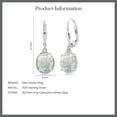 thumbnail image 5 of Gem Stone King 925 Sterling Silver White Simulated Opal Leverback Dangle Earrings for Women (2.00 Cttw, Gemstone October Birthstone, Oval Cabochon 9X7MM), 5 of 5