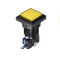 thumbnail image 4 of Juego Botón de Presión 34x34 Cuadrado 12V Interruptor de Botón Iluminado LED con Microinterruptor para Juegos de Video de Arcade Amarillo 2 piezas, 4 of 5