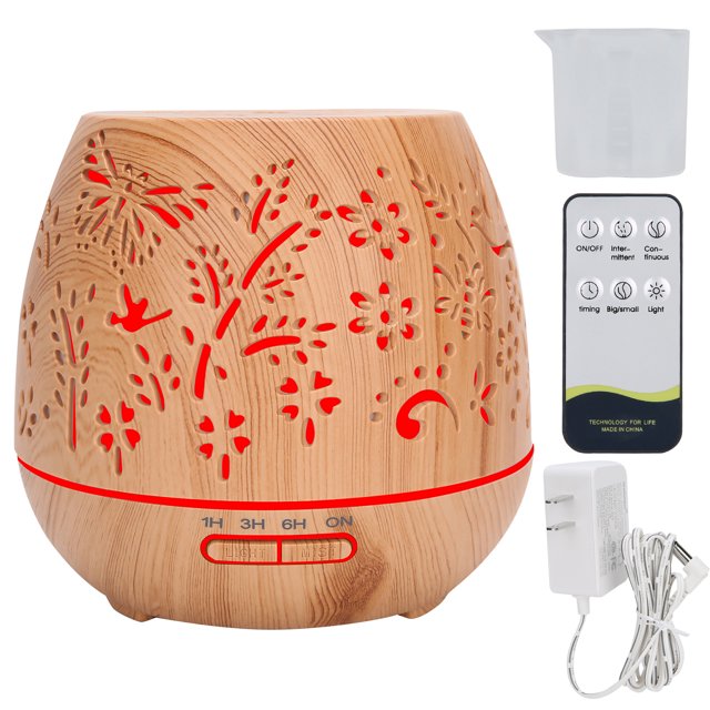 Humidificador para el hogar, humidificador de 400 ml, humidificador de grano de madera, difusor de aroma eléctrico, rendimiento de primera categoría