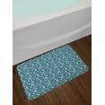 thumbnail image 2 of Vintage Blue Bath Mat, Middle Eastern Paisley Pattern Curvy Motifs with Floral Details, Non-Slip Plush Mat Bathroom Kitchen Laundry Room Decor, 29.5 X 17.5 Inches, Dark Blue Teal and White, Ambesonne, 2 of 2