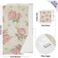 thumbnail image 3 of Vintage Pink Rose Floral Cotton Towel Set 2 Piece, 1 Bath Towels 1 Washcloth, Soft Fast Dry Super Absorbent Face Hand Towel for Bathroom Hotel Gym Spa and Beach, 3 of 7