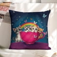 thumbnail image 6 of kittens rainbow cup Linen toss pillowcase Decoration pillowcase Gift preferred 18x18" Cushion cover 2 set Sofa pillowcase Sofa bedroom living room car, 6 of 8