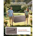 thumbnail image 6 of 100 Gallon Grey Resin Outdoor Deck Box Waterproof Storage for Patio Furniture Cushions Garden Tools Pool Supplies Toys and Towels, 6 of 6
