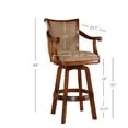 thumbnail image 5 of Linon Brandon 30" Mid Back Indoor Upholstered Bar Stool with Arms and Swivel, Light Warm Cherry/Light Brown, 5 of 11