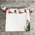 thumbnail image 3 of Ambesonne Santa Quilted Bedspread Set 3 Pcs, Red Balls Tree, King Size, Multicolor, 3 of 3
