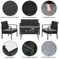 thumbnail image 2 of Outdoor Wicker Sofa Conversation Sets, 2020 Upgrade 4-Piece Wicker Patio Conversation Furniture Set w/Loveseat Seats, 2 Armchair Sofas, Coffee Dining Table and Padded Cushions, Gray, S5902, 2 of 8