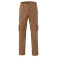 thumbnail image 4 of Diconna Men's Relaxed Fit Straight Leg Cargo Pants Cotton Trousers Long Pants with Pockets Khaki L, 4 of 6