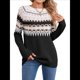 thumbnail image 2 of Suéter Vintage Informal para Mujer, Jersey de Punto con Mangas Raglán y Cuello Redondo, Top Cálido y Cómodo para Otoño. Negro M, 2 of 10