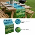 thumbnail image 5 of Blue Green Table Runner - 70 Inch Long, Kitchen Dining Table Runner Dresser Scarves, Gradient Watercolor Modern Abstract Art Farmhouse Decor for Coffee Tables Wedding Party Banquet, 5 of 8