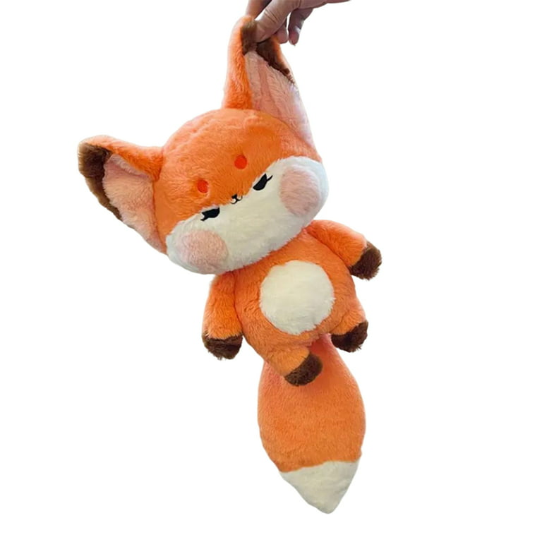 Orange fox girl, wool plush doll, handmade fabric fox toy - Inspire Uplift