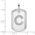 thumbnail image 2 of Diamond2Deal 14K Gold Diamant Initiale C Dog Tag Charme pour Femmes (W - 0.7 Pouce), 2 of 4