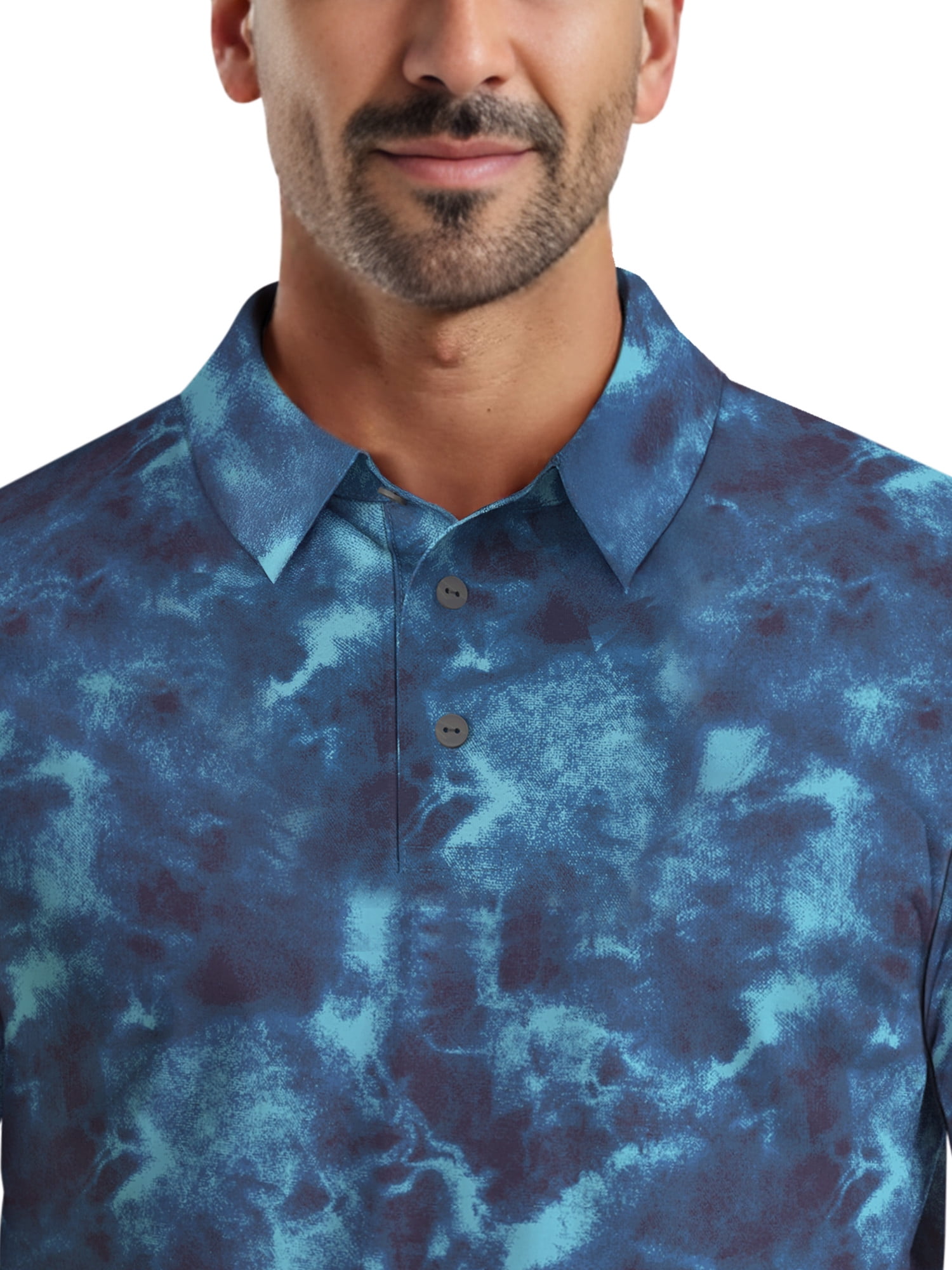 Ben Hogan Men's & Big Men's Performance Watercolor Camo Short Sleeve Golf Polo Shirt, Sizes S-5XL