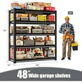 thumbnail image 6 of 40" W Garage Shelving Heavy Duty，1500LBS Loads Adjustable Garage Storage Shelves,3-Tier Metal Storage Racks and Shelving Units, Utility Rack Shelves,40”W x 18”D x 36”H,Black Organiser, 6 of 6