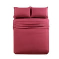 thumbnail image 2 of JML Sheet Set - Soft Brushed Microfiber , Fade, Stain Resistant - 4 Piece,Burgundy, 2 of 5