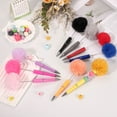 thumbnail image 4 of Uxcell Pompom Ballpoint Pens, Fluffy Ball Pens Pom Pom Plastic Cute Beaded Pen for DIY Gift Writing Office Supplies - 6 Pcs  (Purple), 4 of 6