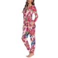 thumbnail image 2 of Renewold Fashion Pajama Set Loose Fitting Tracksuit 2 Pieces with Crewneck Sweatshirt Sweatpants,Bright Flowers Softness Indoor Daily Wear Athletic Jogger Walking Clothing,Size 2XL, 2 of 4