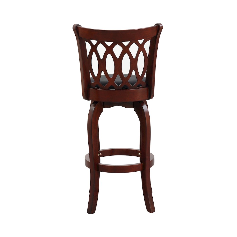 Edmond Swivel Bar Stool in Dark Cherry Finish