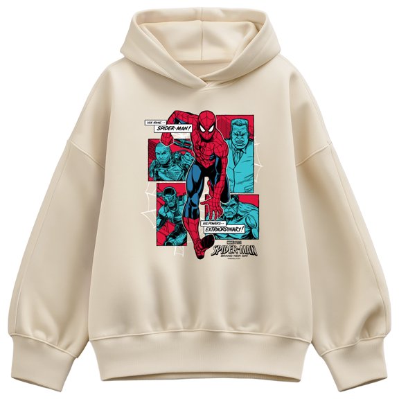 Spider-Man - Villian Comic Book Panels Oversized Fleece Hoodie Sweatshirt