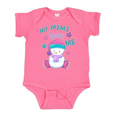 Inktastic My Mimi Loves Me Cute Snow Baby Boys or Girls Baby Bodysuit