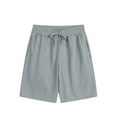 thumbnail image 2 of Homenesgenics Mens Shorts Athletic Men's Solid-Color Shorts: Relaxed Fit, Sporty Style, Drawstring, Ribbed Waistband, Pockets Gray XL, 2 of 9