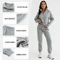 thumbnail image 3 of SHEWIN Sweatsuits for Women 2 Piece Outfits Fleece Lined Jogging Suit Sweatsuit Tracksuit Jogger Sets 1/4 Zipper Collar Pullover Tops and Sweatpants with Pockets, 3 of 9