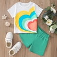 thumbnail image 2 of Gubotare Tropical Outfits for Girls Girls 2 Piece Outfits Short Sleeve T Shirt and Drawstring Shorts Summer Clothing Sets 2T 3T (Green,2-3 Years), 2 of 7