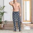 thumbnail image 5 of Mens Pajama Pants - Soft Sleep & Lounge Pants for Men, white alpaca Cuteness Casual PJ Bottoms Pants with Pockets, 5 of 5