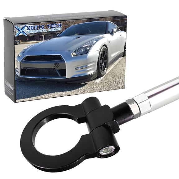 Xotic Tech Front Track Racing CNC Aluminum Black Tow Hook JDM Compatible with Nissan GTR 350Z 370Z Infiniti Q50 Q60